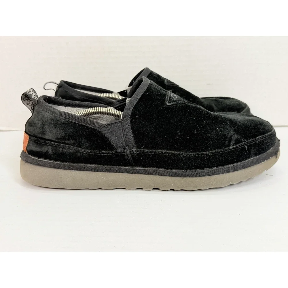 UGG Romeo Black Suede Sheepskin Slip‎ On Slippers Men's Size 12 1113455